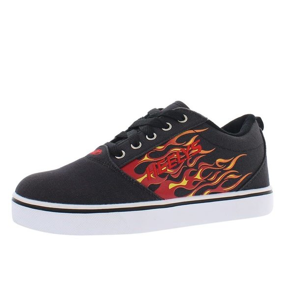 Heelys Pro 20 Prints Skate Shoe Black Red Flames 5 Big Kid - Picture 1 of 1